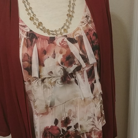 Gorgeous One Piece Cardigan Ruffle Blouse Top - Picture 4 of 4